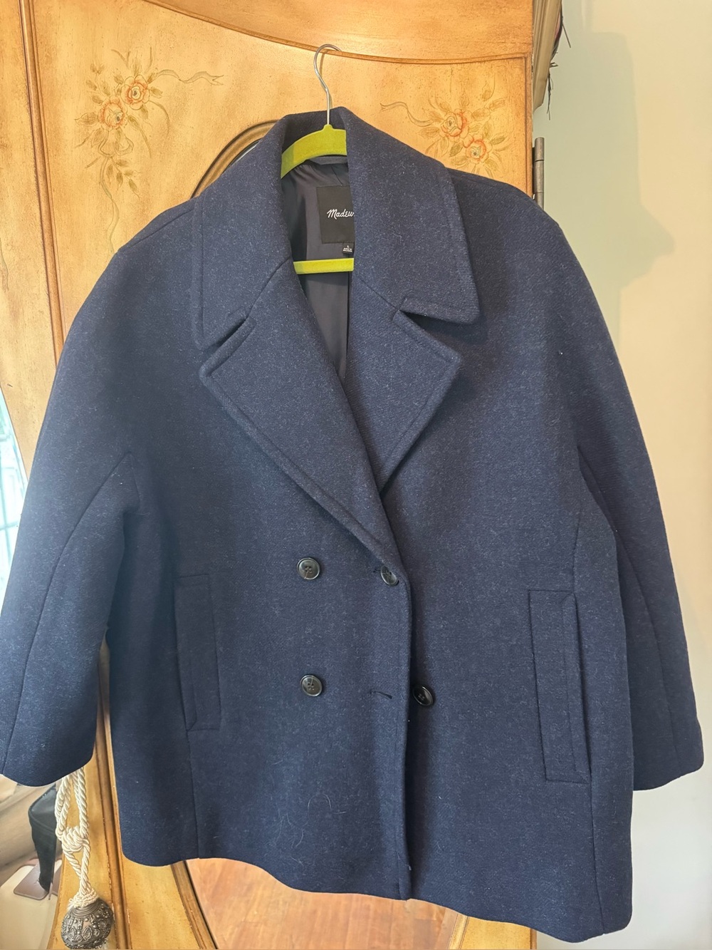 Madewell Dark Blue Double-Breasted Peacoat